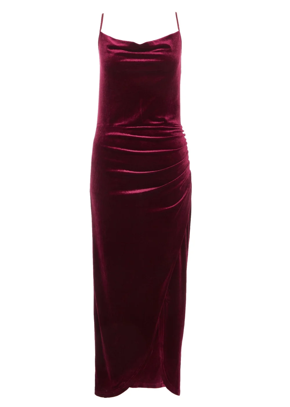 Quiz Red Petite Cowl Neck Midaxi Dress - 6 Image 4