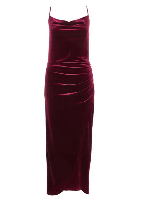 Quiz Red Petite Cowl Neck Midaxi Dress - 6 Image 4