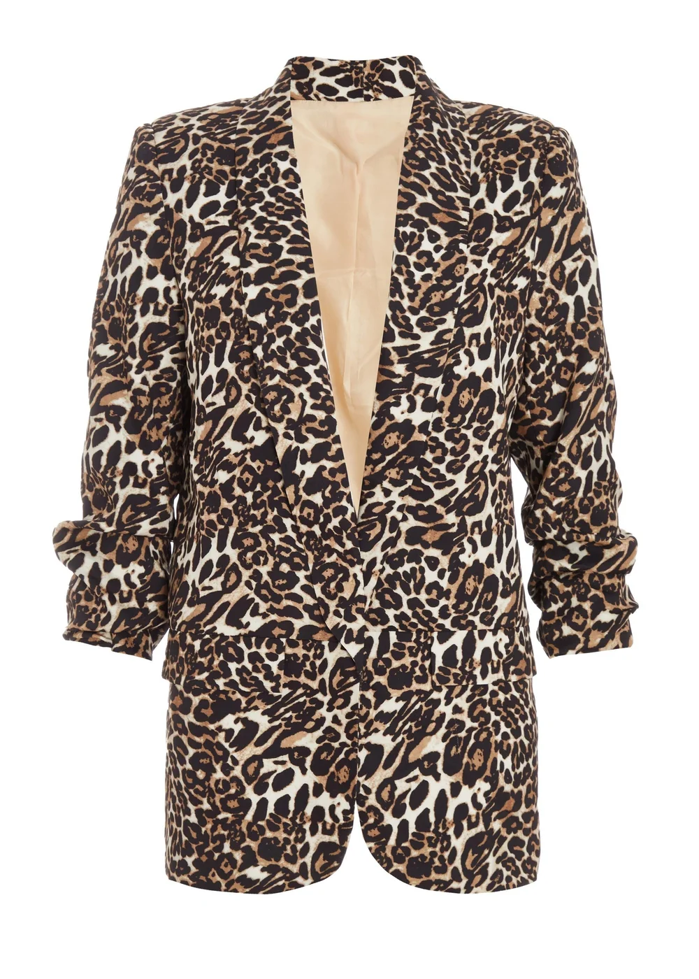 Quiz Brown Petite Leopard Print Blazer - 6 Image 4