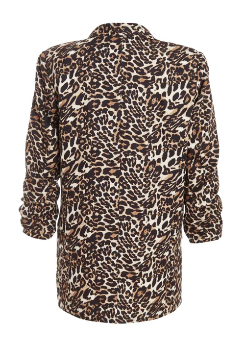 Quiz Brown Petite Leopard Print Blazer - 6 Image 5