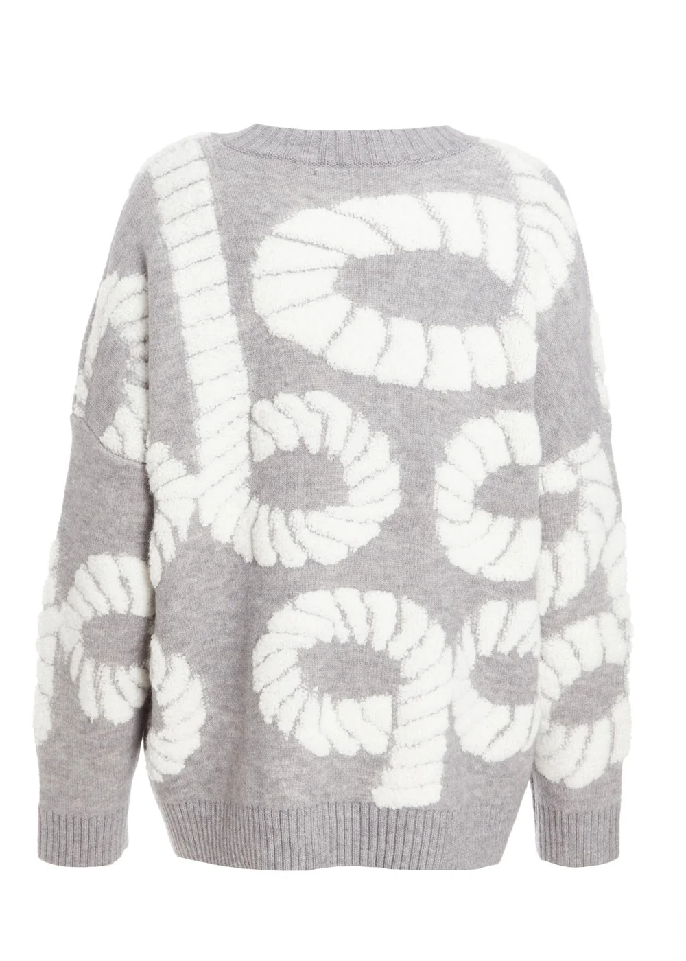 Quiz Grey Knit Printed Jumper - S Image 5