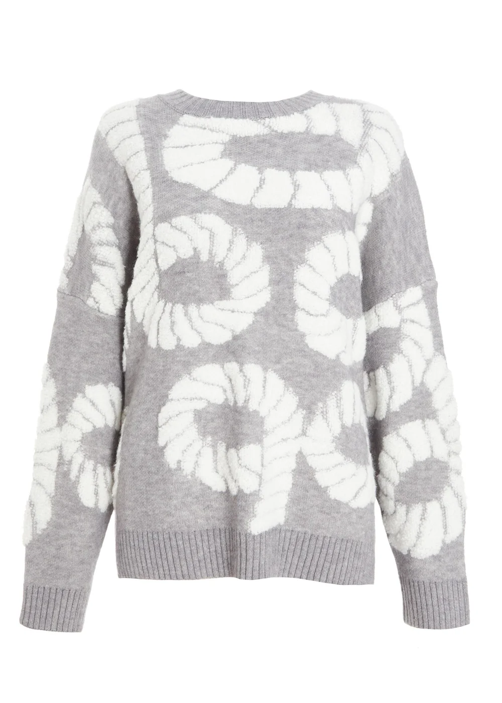Quiz Grey Knit Printed Jumper - S Image 4