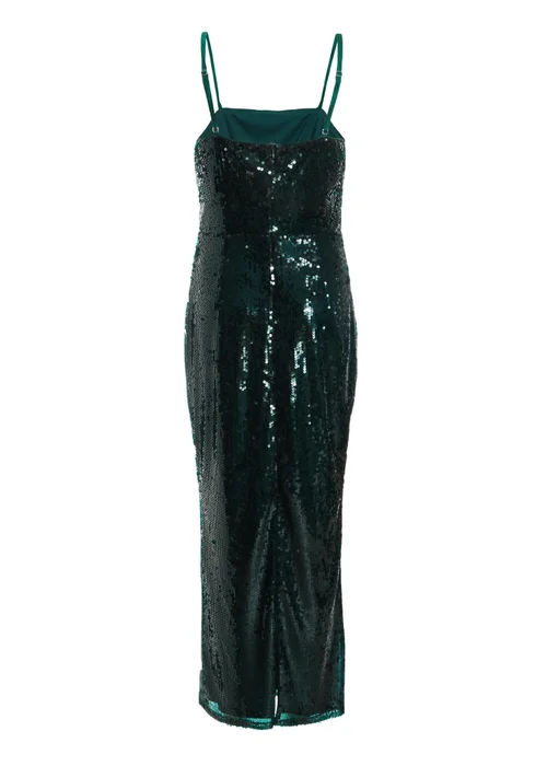 Quiz Green Sequin Midaxi Dress - 4 Image 5