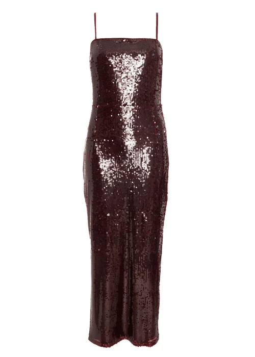 Quiz Red Sequin Midaxi Dress - 6 Image 4