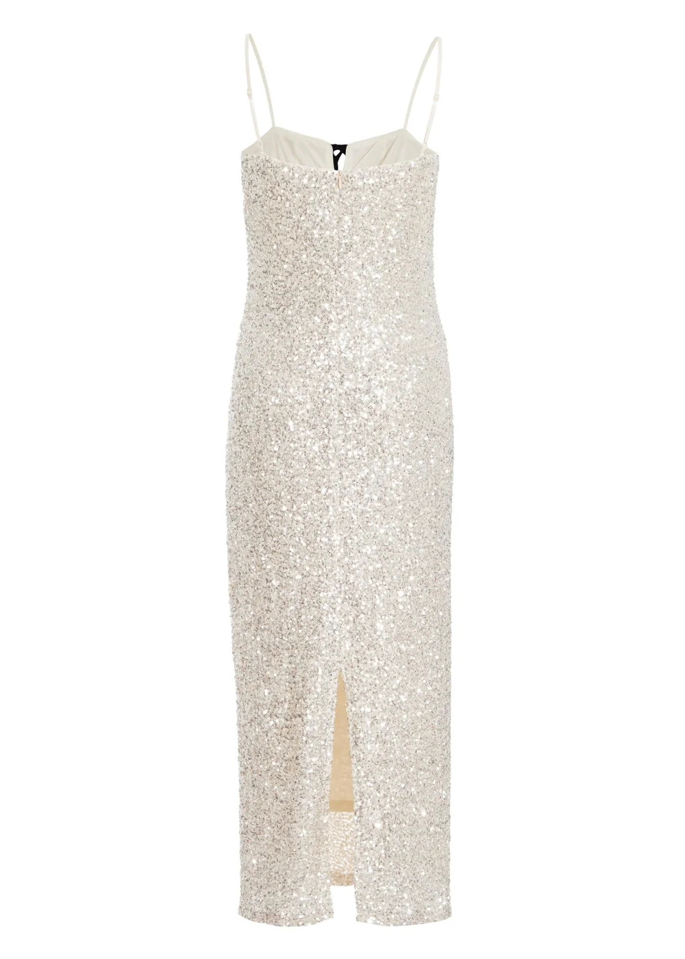 Quiz Silver Sequin Bow Front Midaxi Dress - 6 Quiz Silver Sequin Bow Front Midaxi Dress - 6