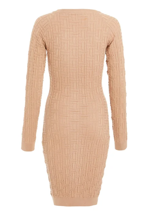 Quiz Stone Knitted Jacquard Mini Dress - XS Image 5