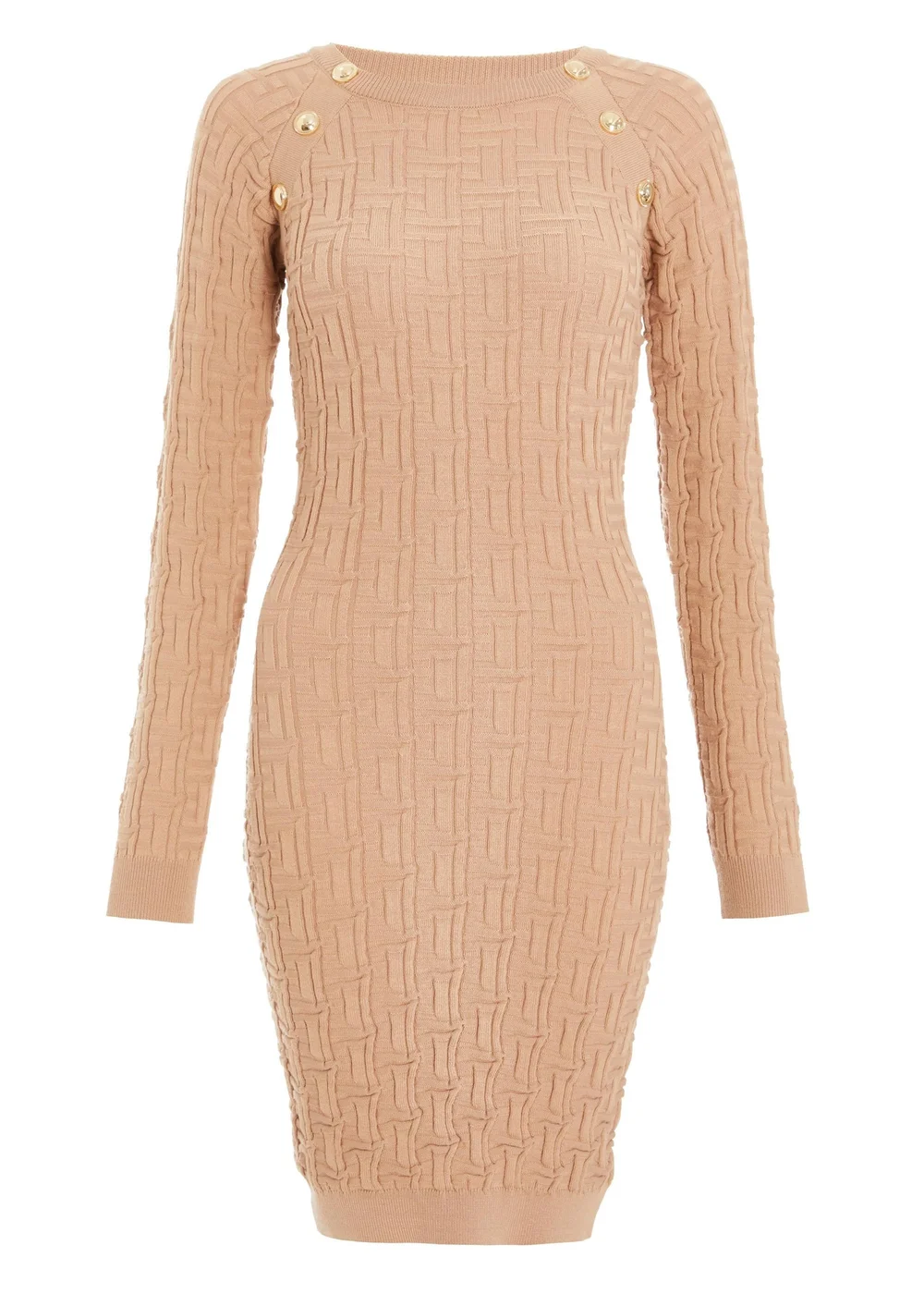 Quiz Stone Knitted Jacquard Mini Dress - XS Image 4