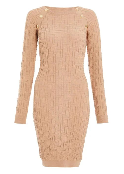 Quiz Stone Knitted Jacquard Mini Dress - XS Image 4