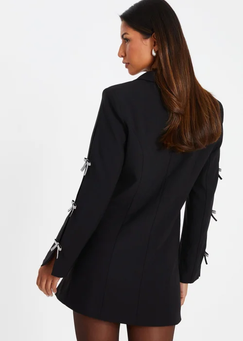 Quiz Black Bow Detail Blazer Dress - 6 Image 2