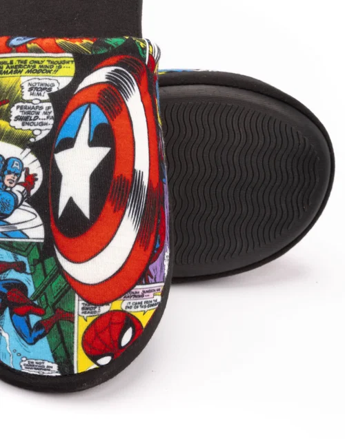 Vanilla Underground Marvel Mens Black Character All-Over Print Mule Slippers - 7-8 Image 4