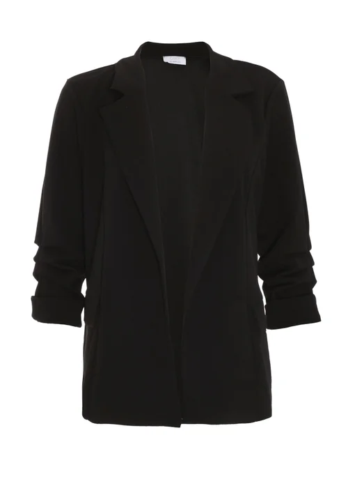 Quiz Black Petite Ruched Blazer - 6 Image 4