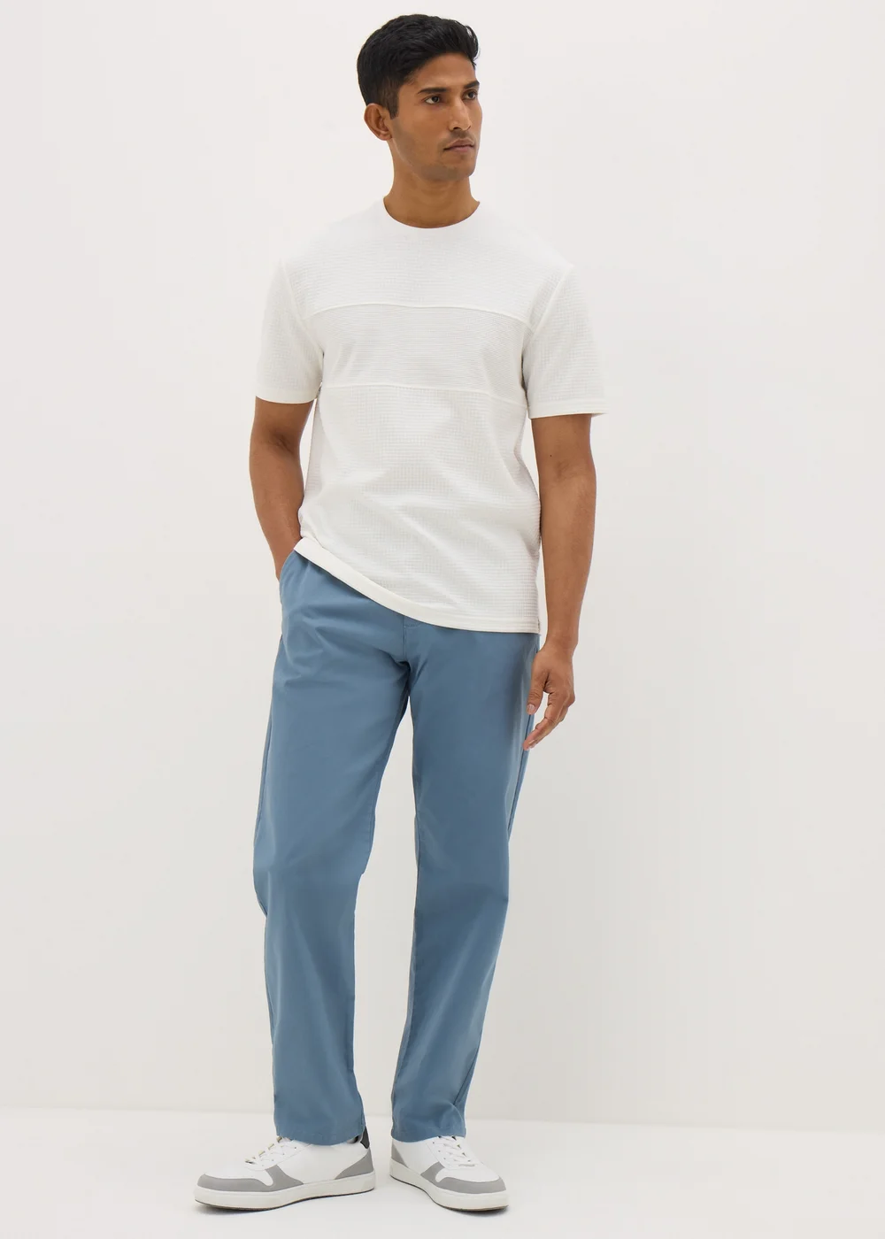 Blue Straight Fit Chinos - 30 Waist Regular Image 1