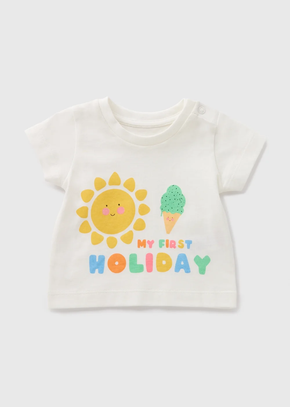 Baby Cream Holiday T-Shirt (Newborn-23mths) - 0-3 months Image 1