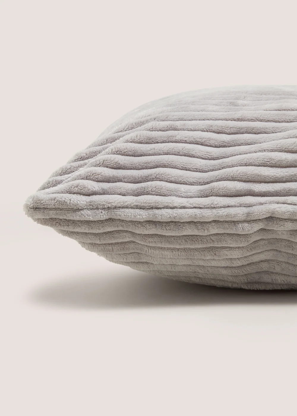 Grey Ribbed Cushion Cover Image 2