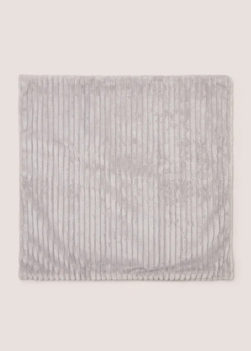 Grey Ribbed Cushion Cover Image 1