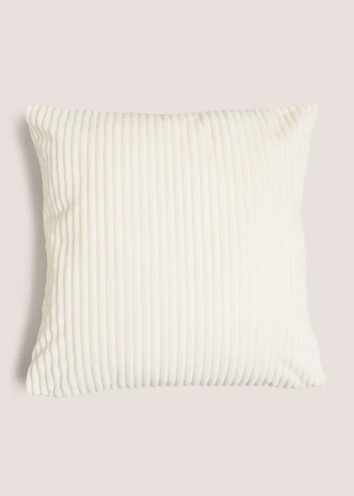 Cream Ribbed Cushion Cover Image 1