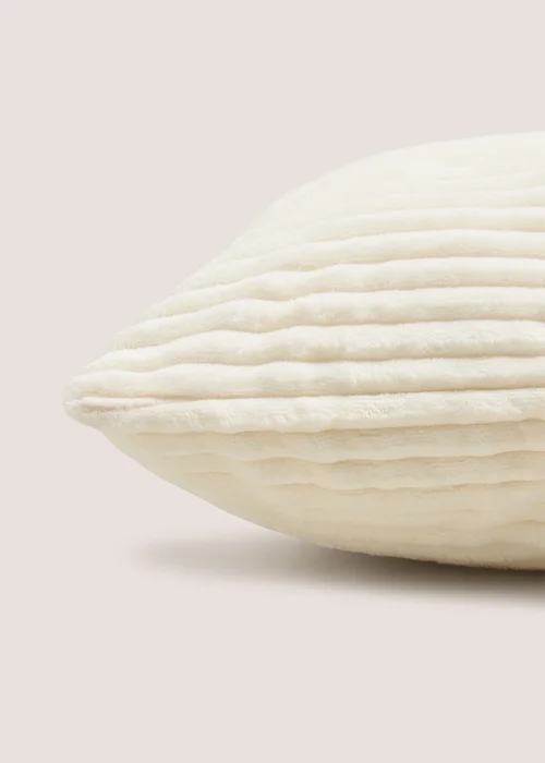 Cream Ribbed Cushion Cover Image 2