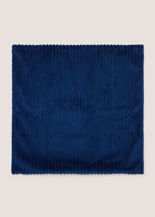 Navy Ribbed Cushion Cover Image 1