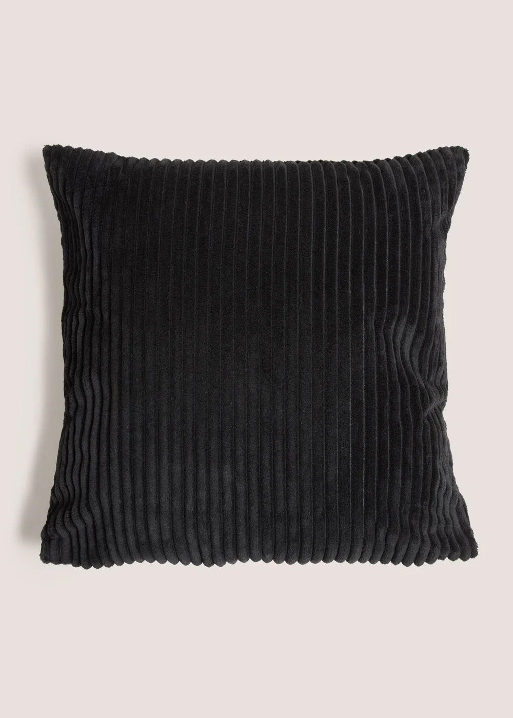 Black Ribbed Cushion Cover Image 1