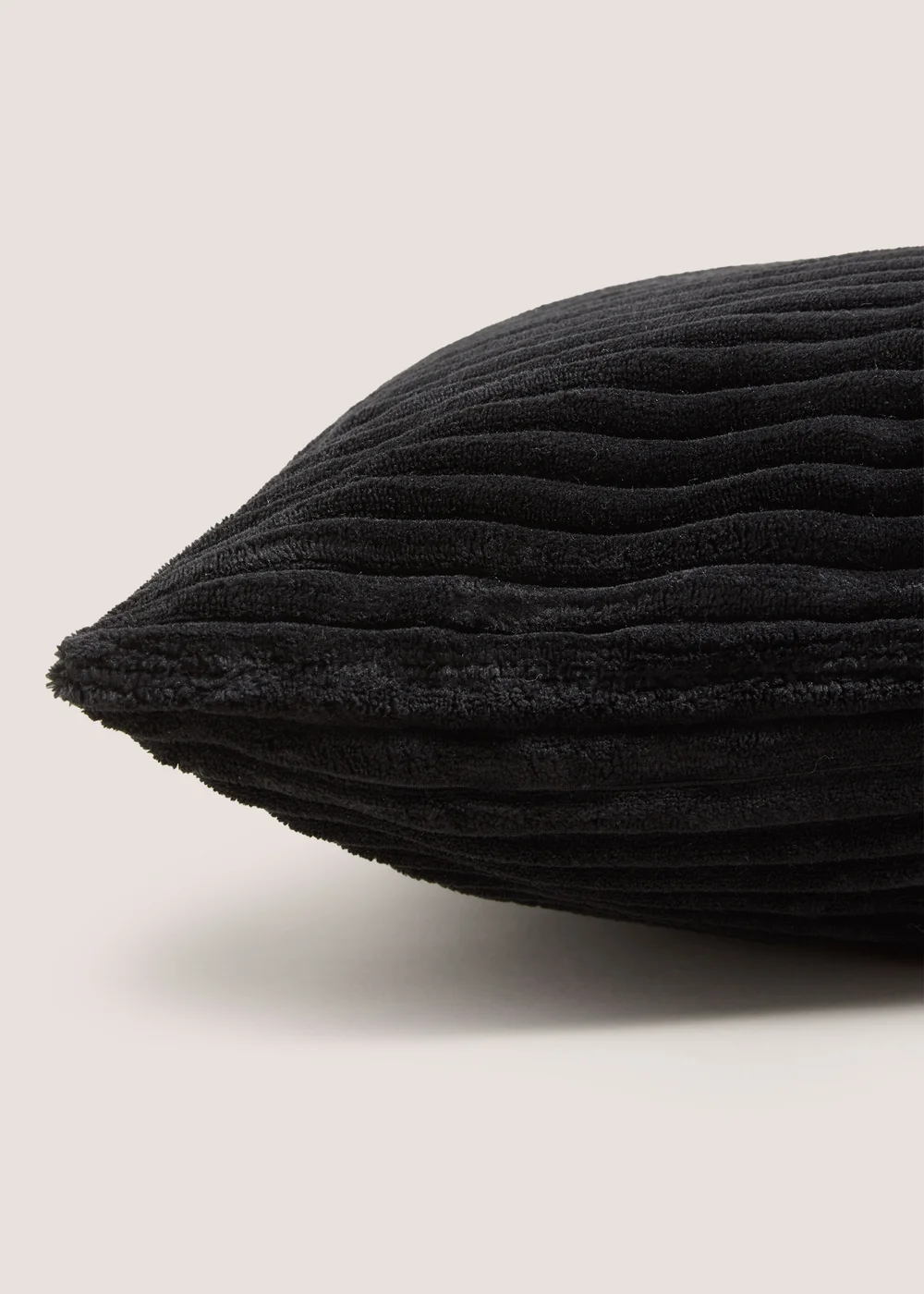 Black Ribbed Cushion Cover Image 2