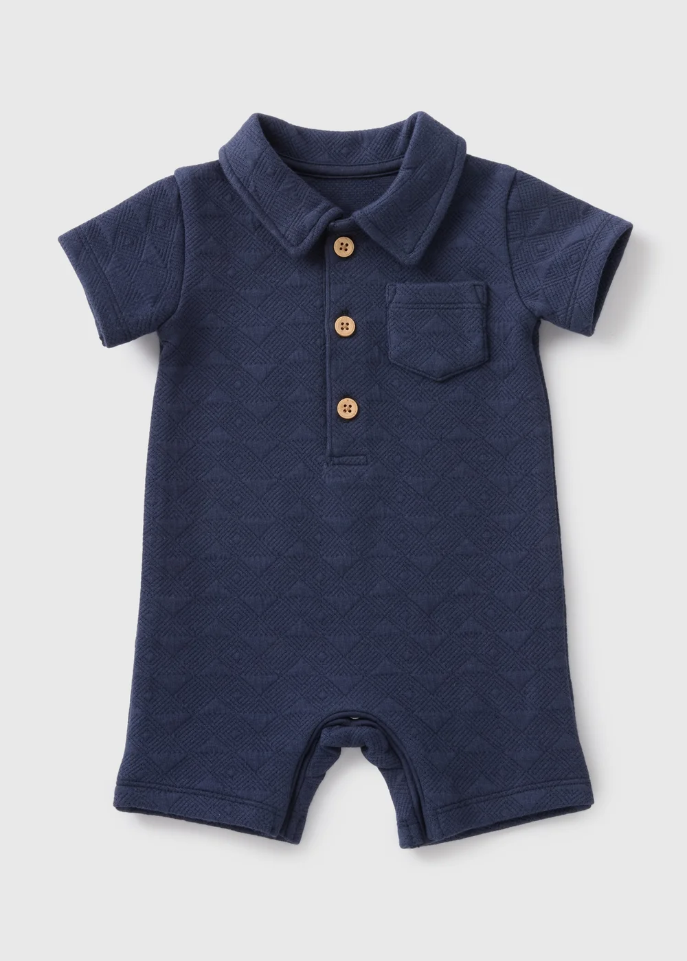 Baby Blue Quilted Romper (Newborn - 23mths) - 0-3 months Image 1
