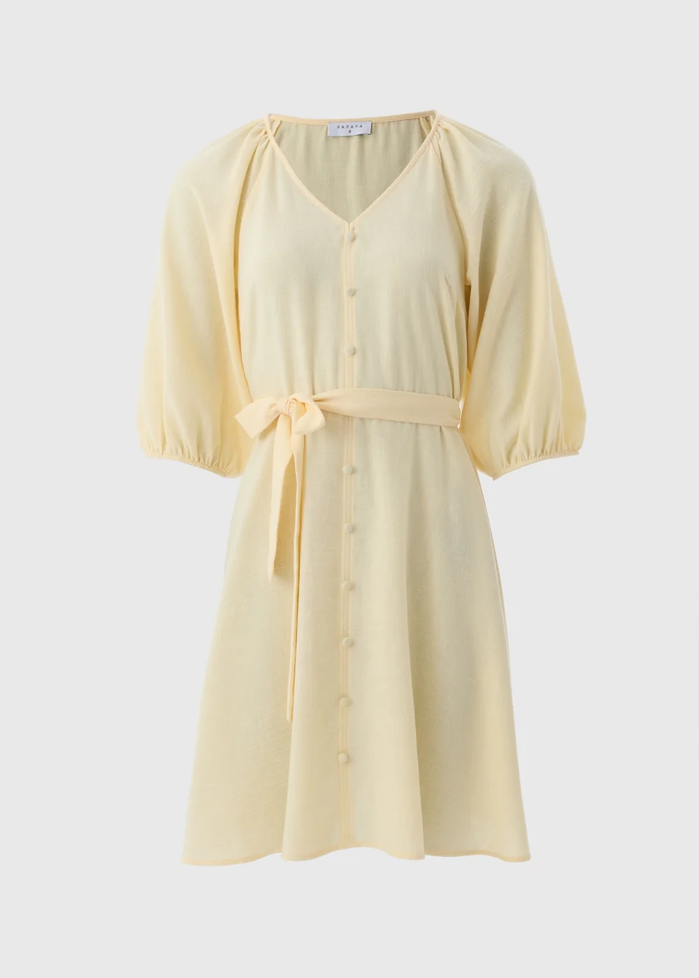 Yellow Belted Mini Tea Dress - 8 Image 3