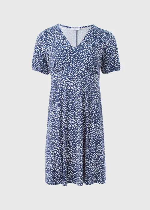 Blue Ditsy Floral Mini Dress - 8 Image 4