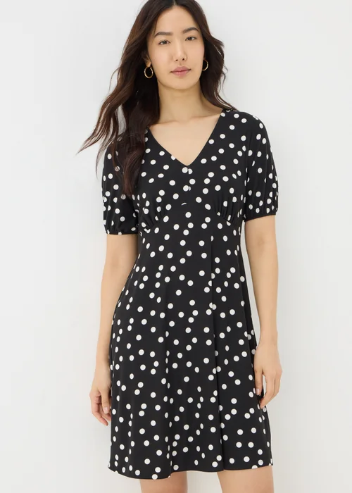 Black Spot Mini Tea Dress - 8 Image 1