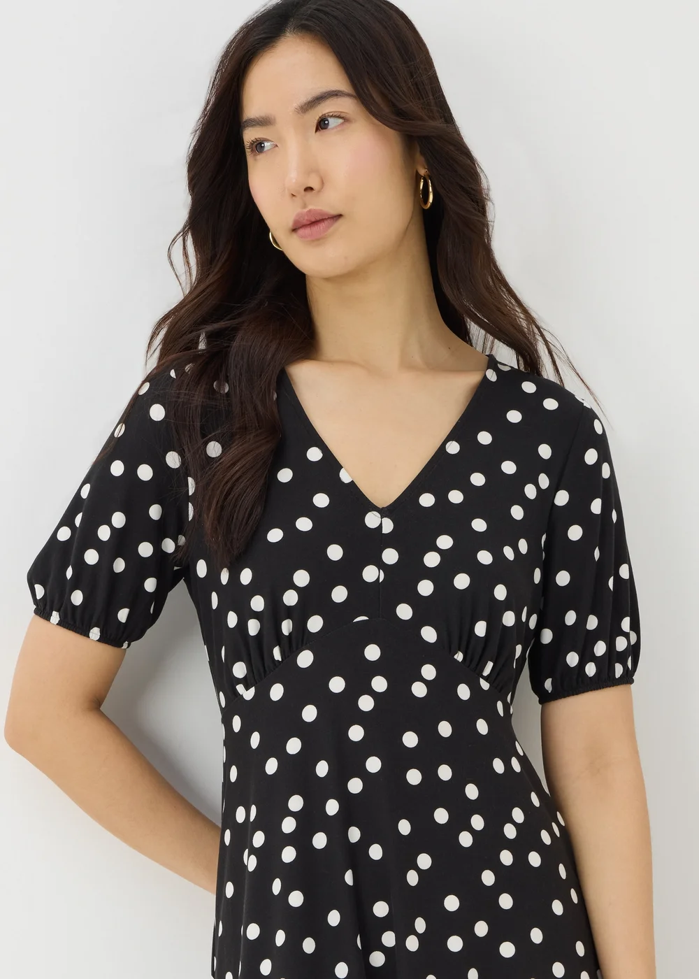 Black Spot Mini Tea Dress - 8 Image 2
