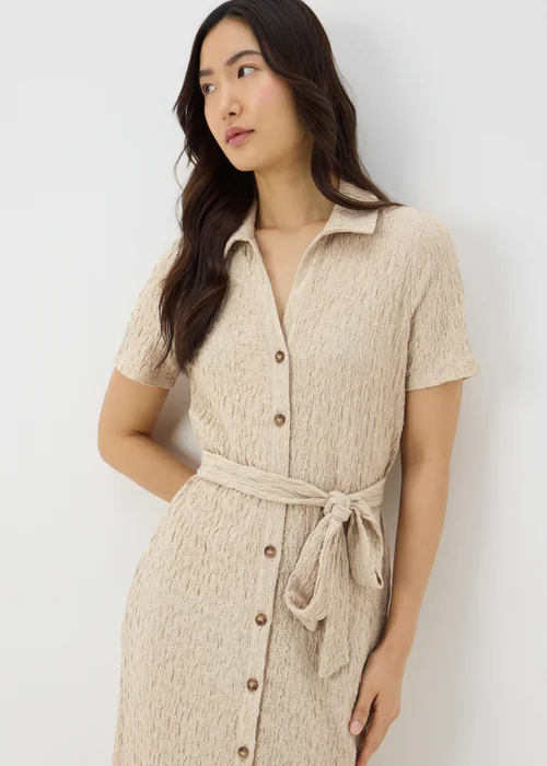 Stone Textured Shirt Midi Dress - 8 Image 2