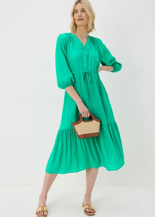 Green Raglan Midi Shirt Dress - 8 Image 1