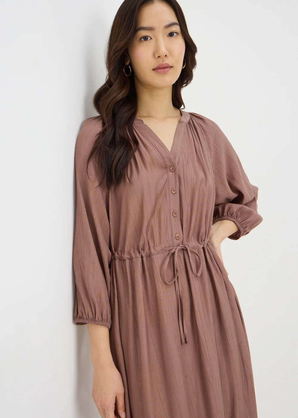 Stone Raglan Midi Shirt Dress - 8 Image 3