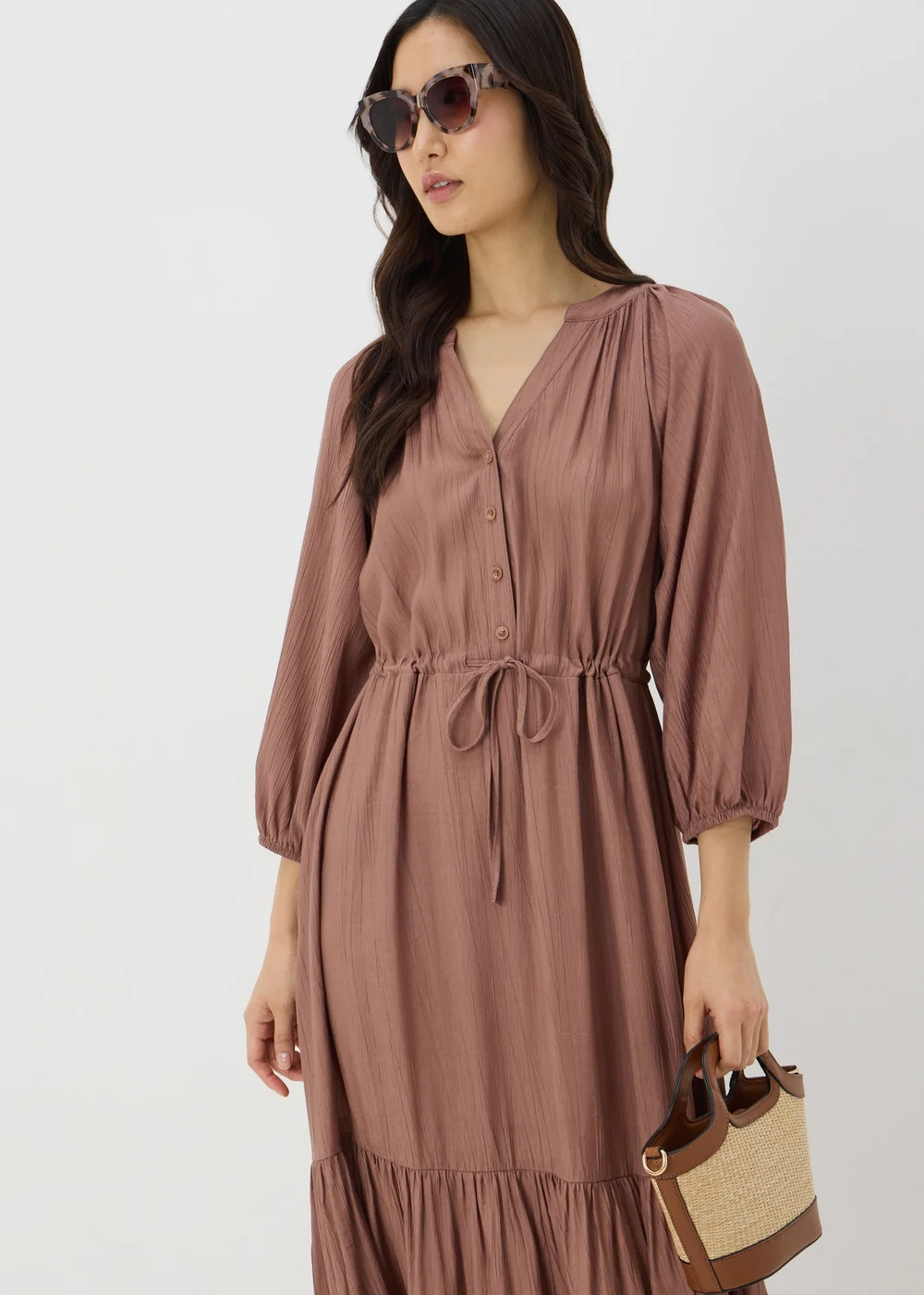 Stone Raglan Midi Shirt Dress - 8 Image 1