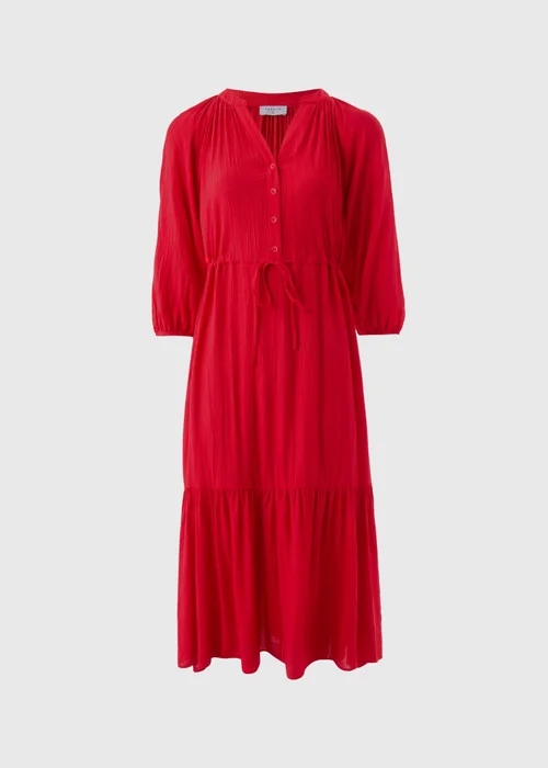 Red Raglan Midi Shirt Dress - 8 Image 4