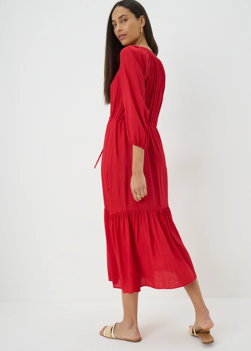 Red Raglan Midi Shirt Dress - 8 Image 2