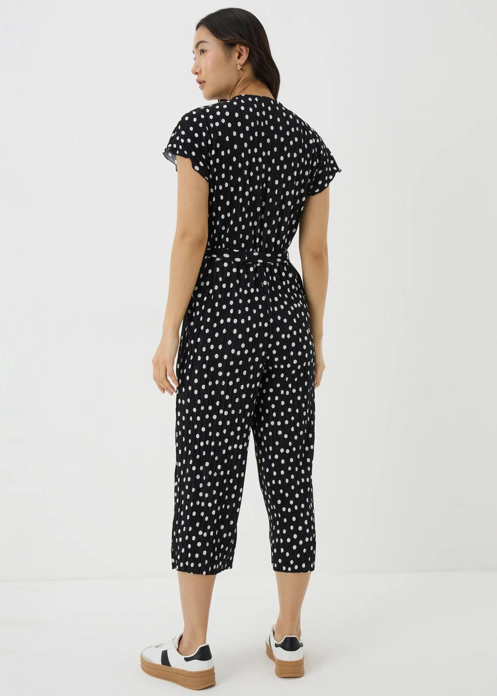 Papaya Petite Black Spot Plisse Jumpsuit - 6 Image 2