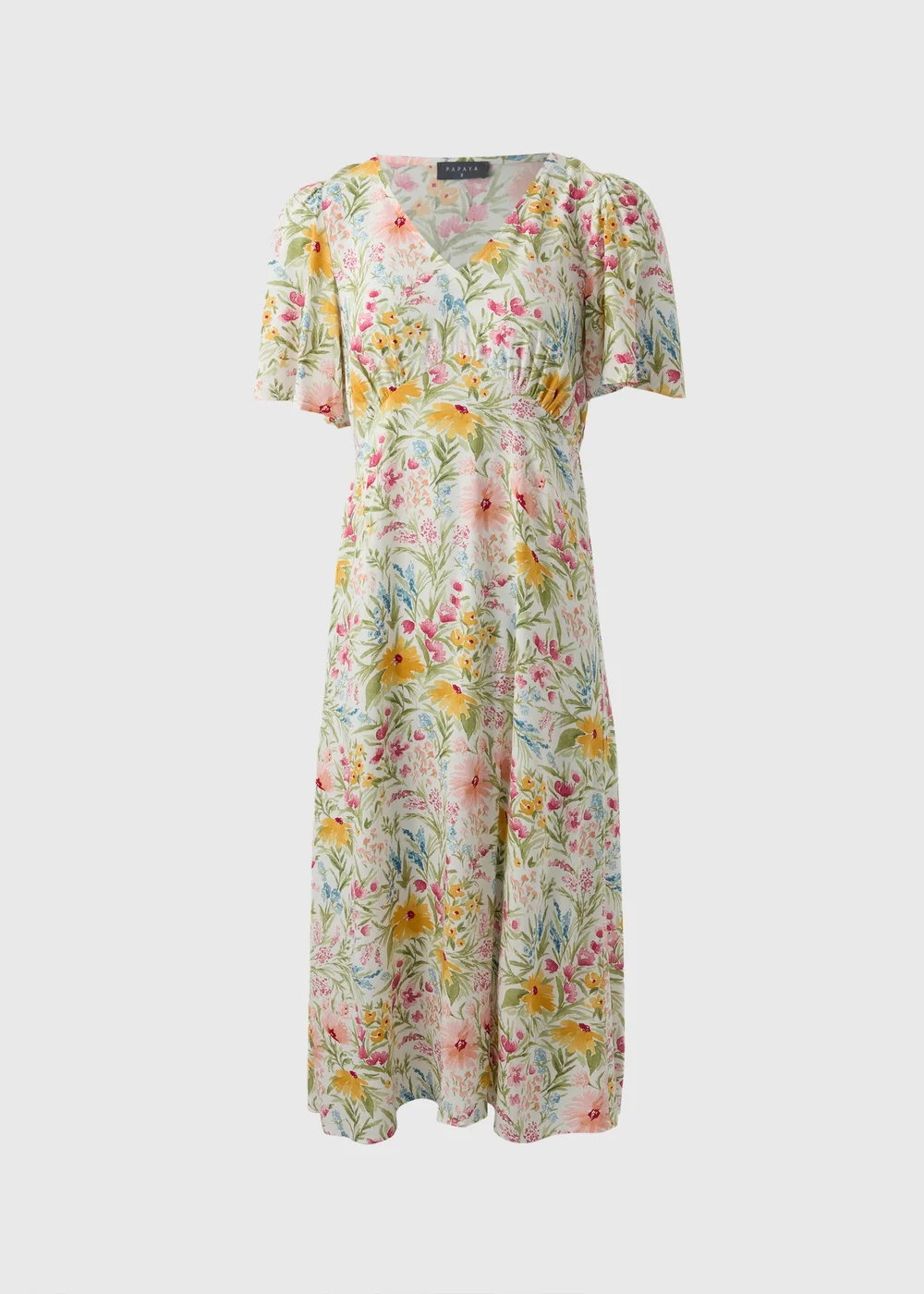 Petite Multicoloured Floral Midi Tea Dress - Size 6 Image 3
