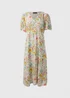 Petite Multicoloured Floral Midi Tea Dress - Size 6 Image 3