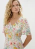 Petite Multicoloured Floral Midi Tea Dress - Size 6 Image 2