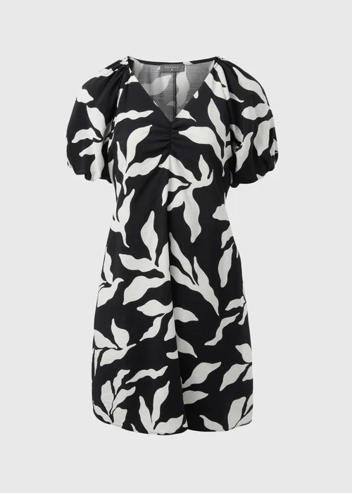 Papaya Petite Black Leaf Puff Sleeve Mini Dress - 6 Image 3