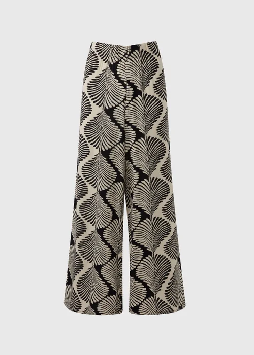 Black Monochrome Shell Wide Leg Trousers - 8/L29 Image 4