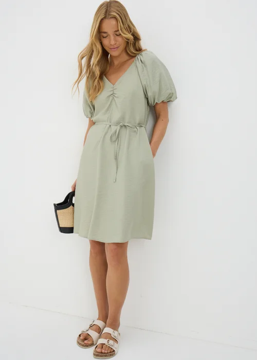 Papaya Petite Sage Green Tie Waist Mini Dress - 6 Image 1