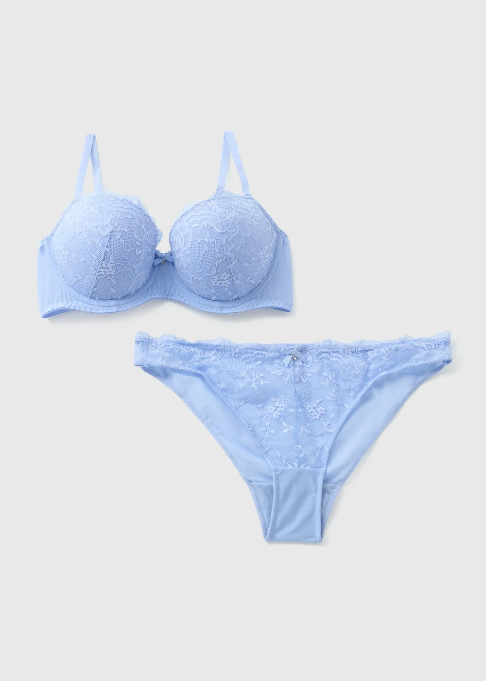 Blue Lace Co Ord Bra & Brief Set - 32A Image 1