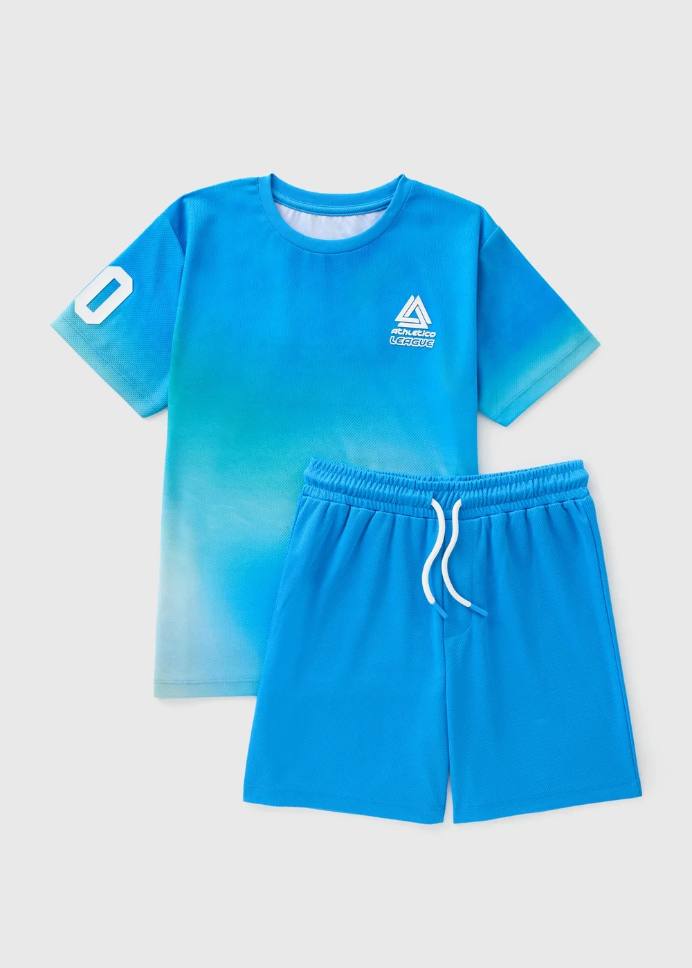 Boys Blue Sports Top & Shorts Set (7-15yrs) - 7 Yrs Image 1