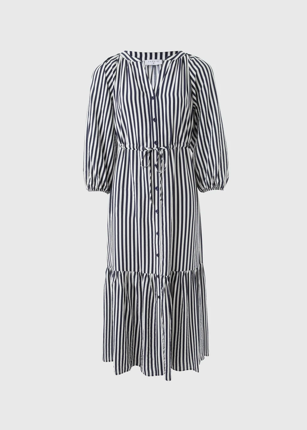 Navy Stripe Midi Shirt Dress - 8 Image 4