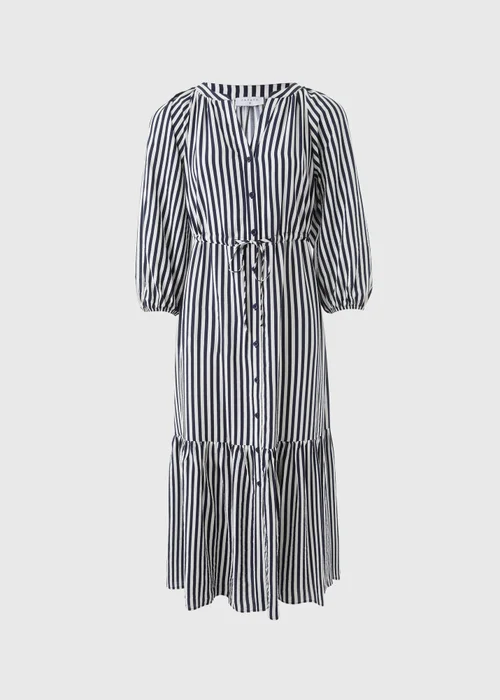 Navy Stripe Midi Shirt Dress - 8 Image 4