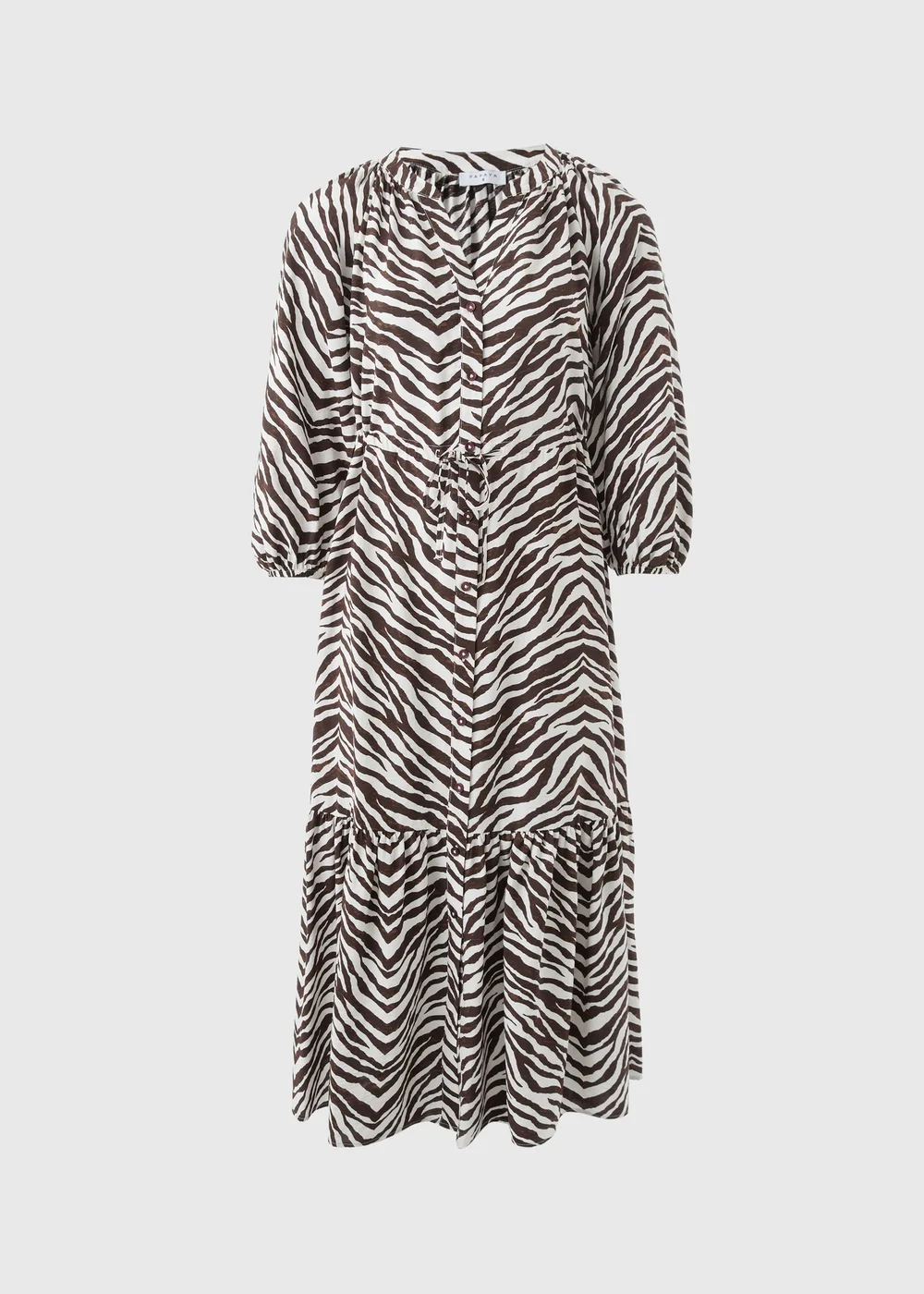 Brown Zebra Midi Shirt Dress - 8 Image 3
