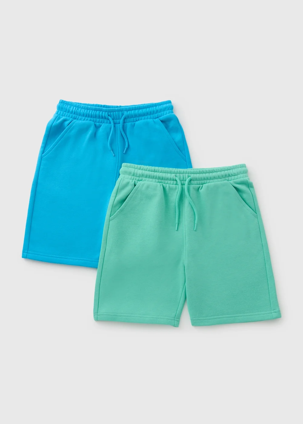2 Pack Boys Blue & Green Jog Shorts (7-15yrs) - 8 Yrs Image 1