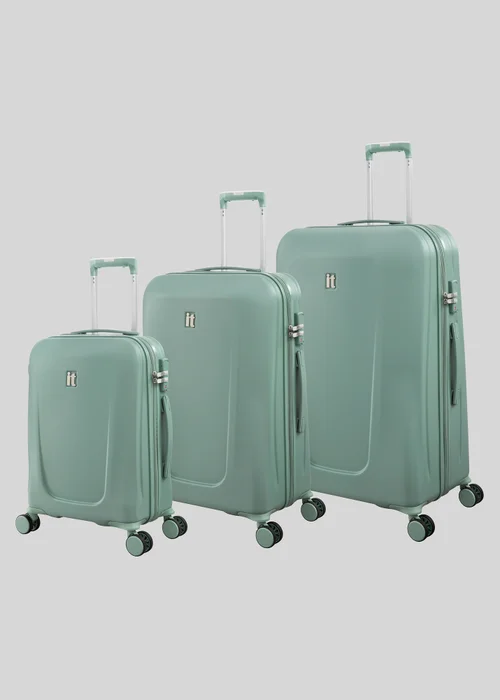 IT Luggage Green Hard Suitcase - Cabin Image 1