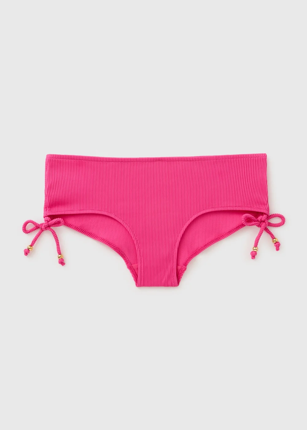 Pink Ribbed Bikini Bottoms - 6 Image 3